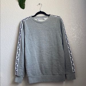 Gray fills sweater